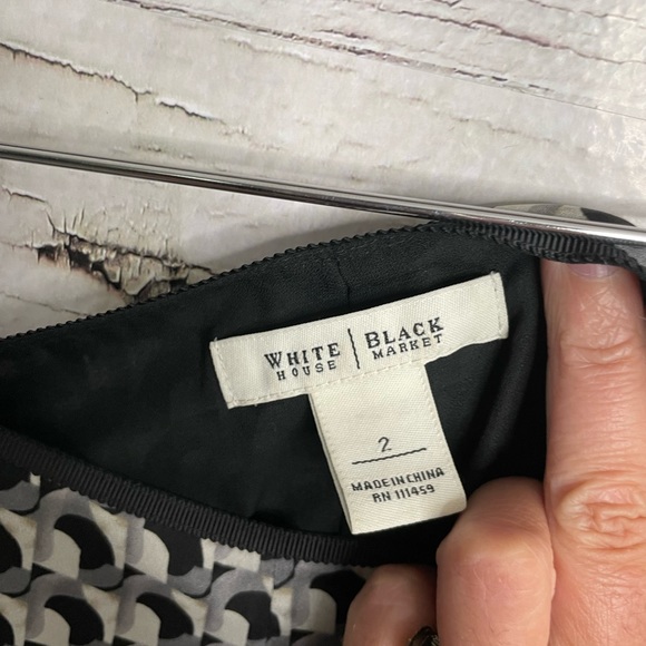 White House black market swing skirt size 2 black gray - Picture 10 of 10